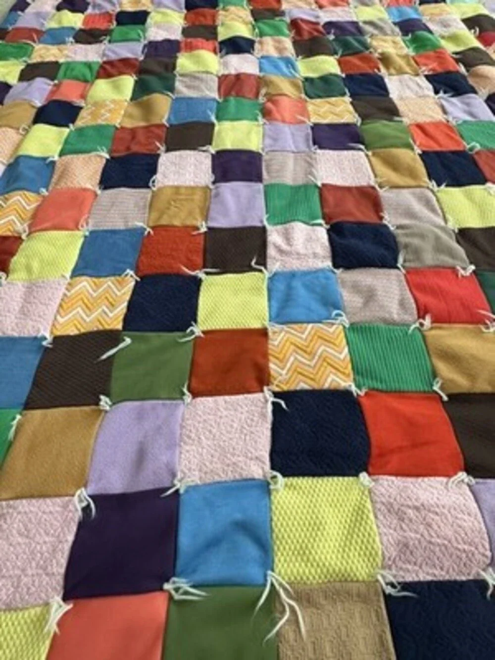 Handmade Vintage Quilt Colorful Cottage Core Twin/ Daybed/Throw size 84” x55
